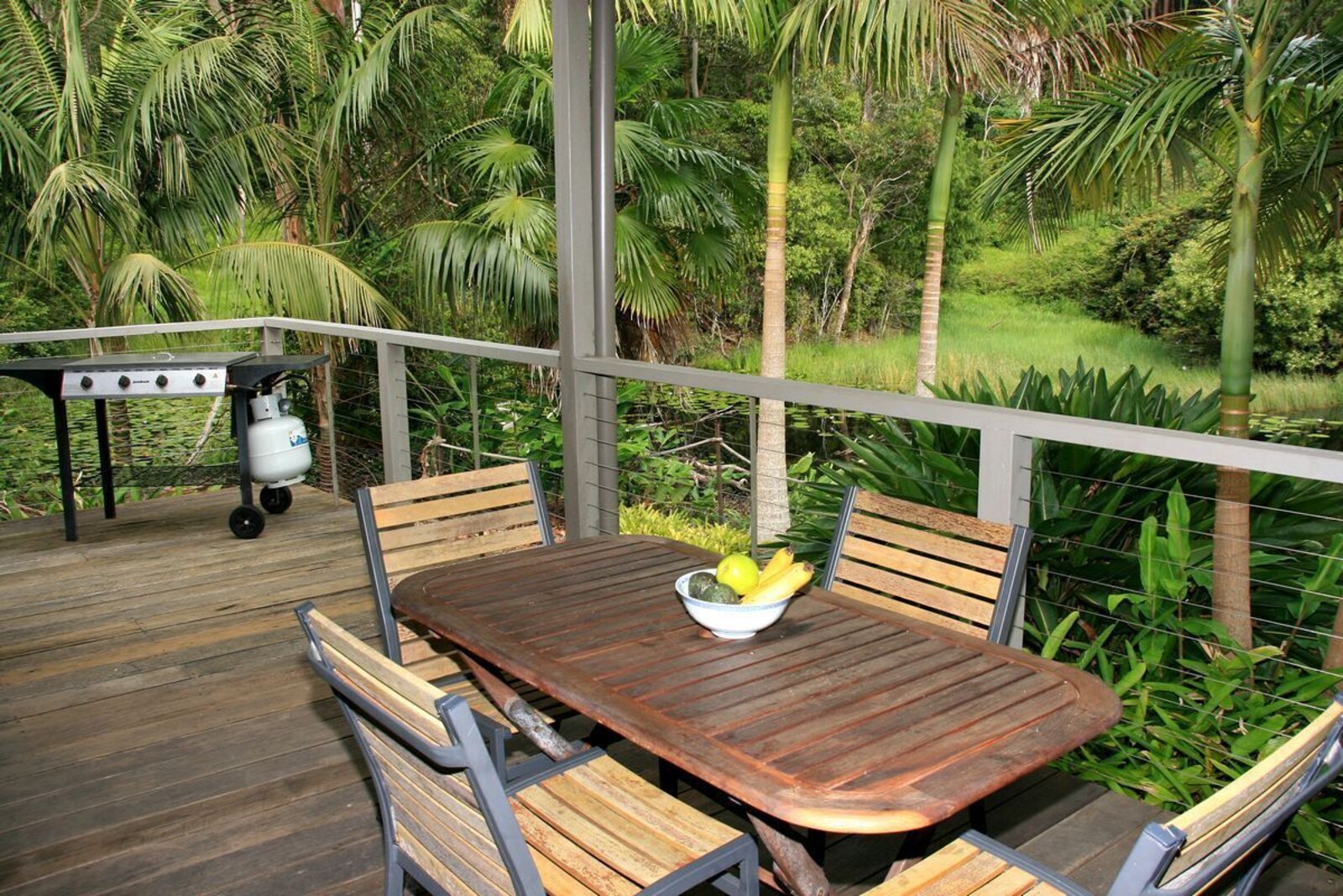Private deck overlooking the tropical gardens